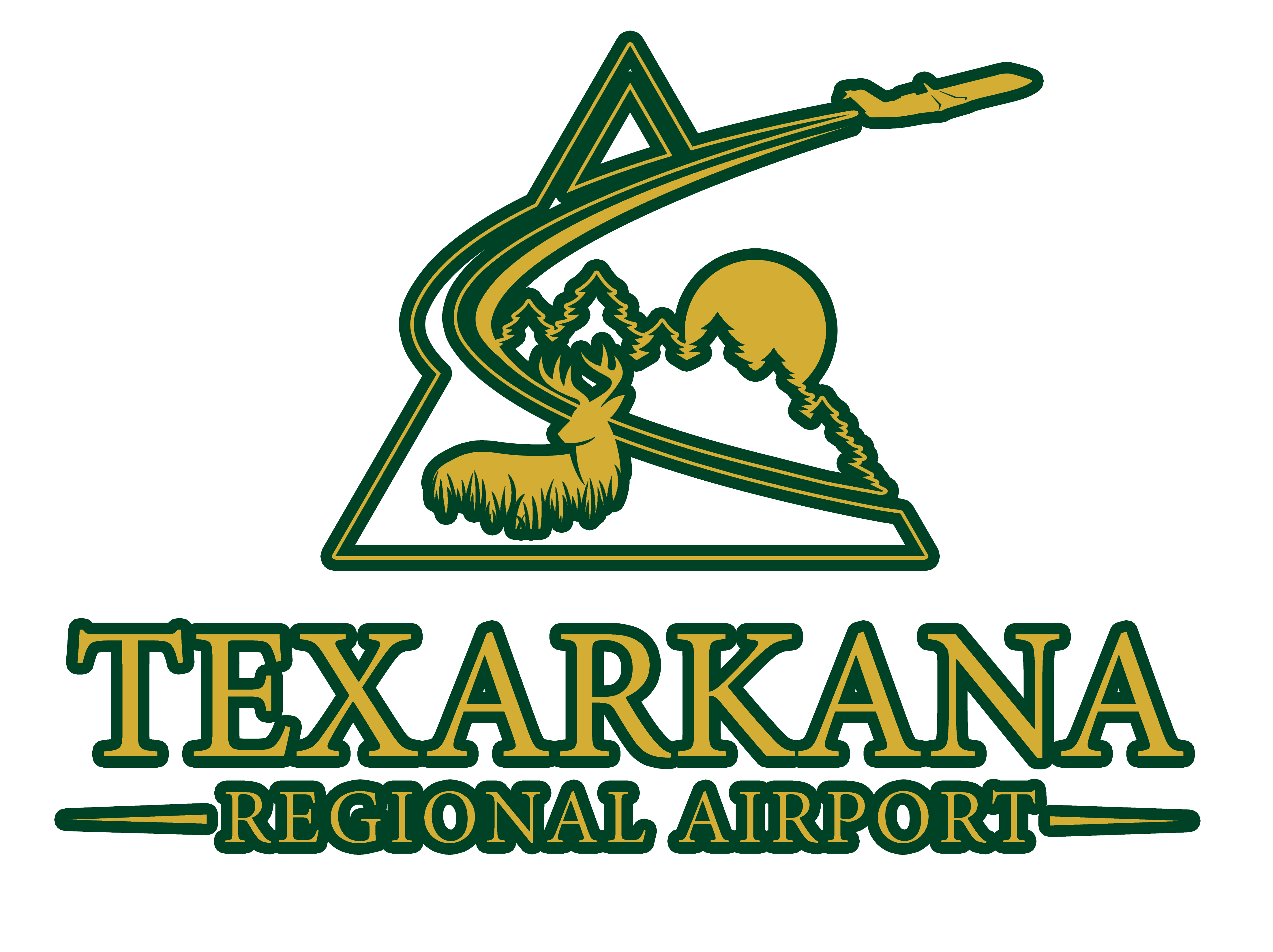 Texarkana Regional Airport_One color_gold_greenoutline